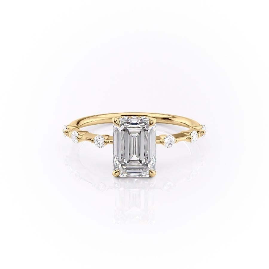 The Isla — Emerald Lab Diamond Side-Stone Engagement Ring III