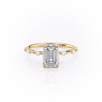 The Isla — Emerald Lab Diamond Side-Stone Engagement Ring III