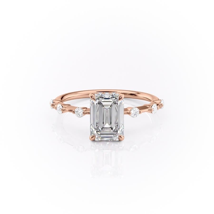 The Isla — Emerald Lab Diamond Side-Stone Engagement Ring III