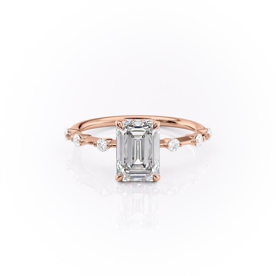 The Isla — Emerald Lab Diamond Side-Stone Engagement Ring III