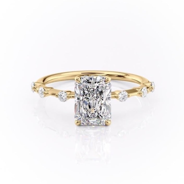 The Isla — Radiant Lab Diamond Side-Stone Engagement Ring III