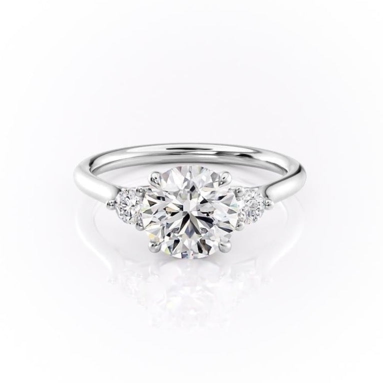The Violet — Round Lab Diamond 3-Stone Engagement Ring