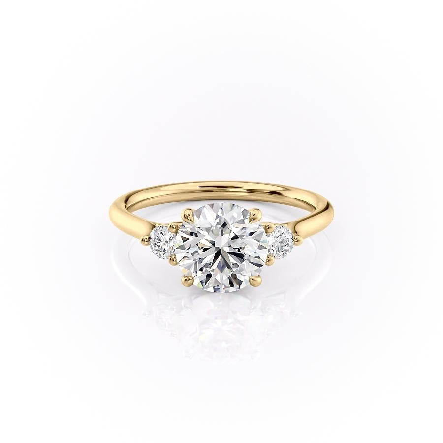 The Violet — Round Lab Diamond 3-Stone Engagement Ring
