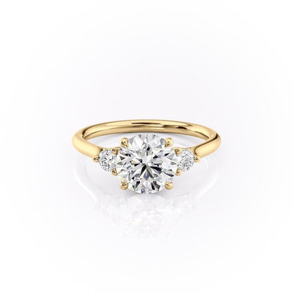 The Violet — Round Lab Diamond 3-Stone Engagement Ring