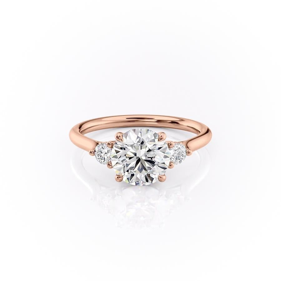 The Violet — Round Lab Diamond 3-Stone Engagement Ring