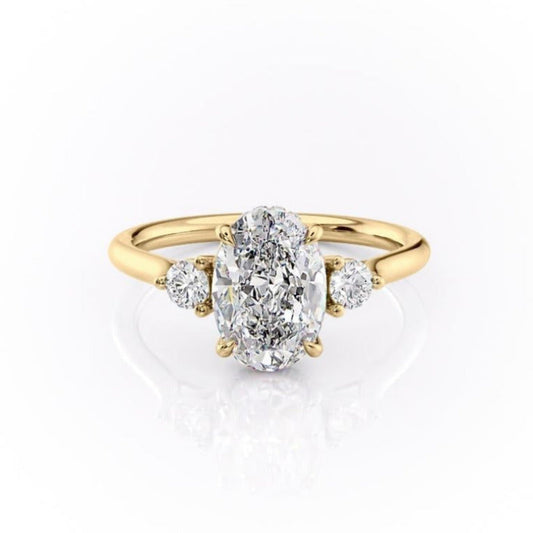 The Violet — Oval Lab Diamond 3-Stone Engagement Ring