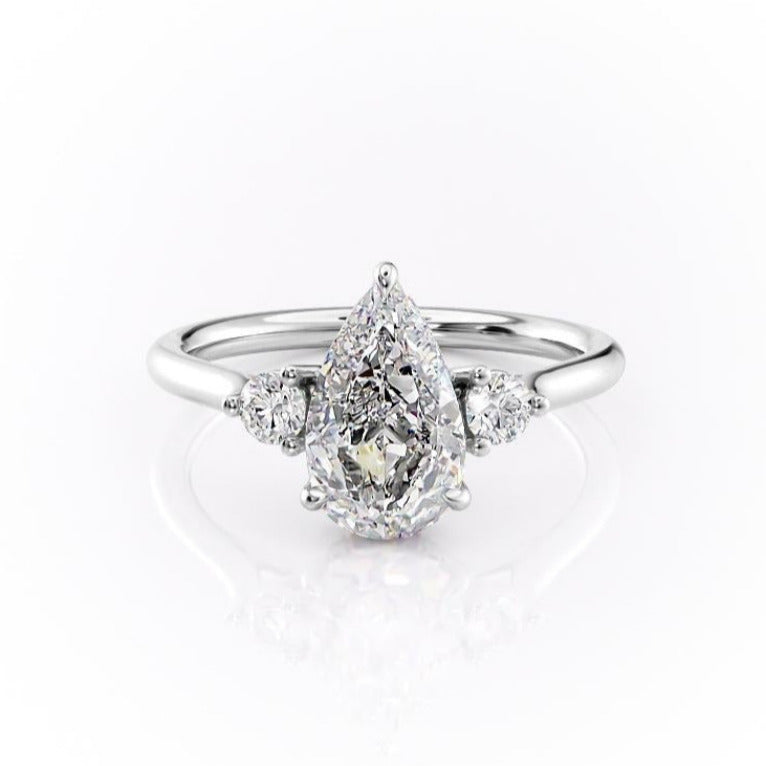 The Violet — Pear Lab Diamond 3-Stone Engagement Ring