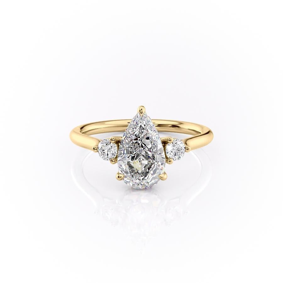 The Violet — Pear Lab Diamond 3-Stone Engagement Ring