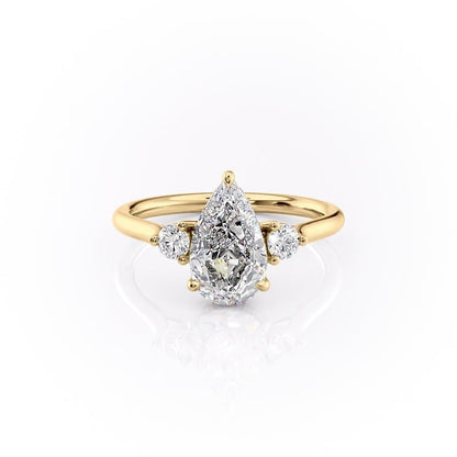 The Violet — Pear Lab Diamond 3-Stone Engagement Ring
