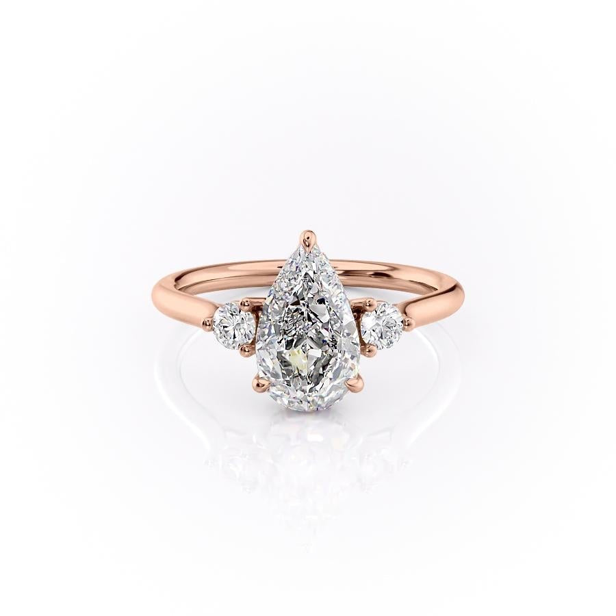 The Violet — Pear Lab Diamond 3-Stone Engagement Ring