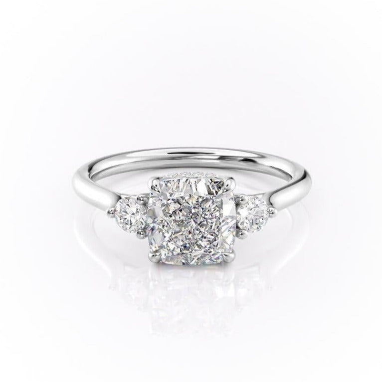 The Violet — Cushion Lab Diamond 3-Stone Engagement Ring