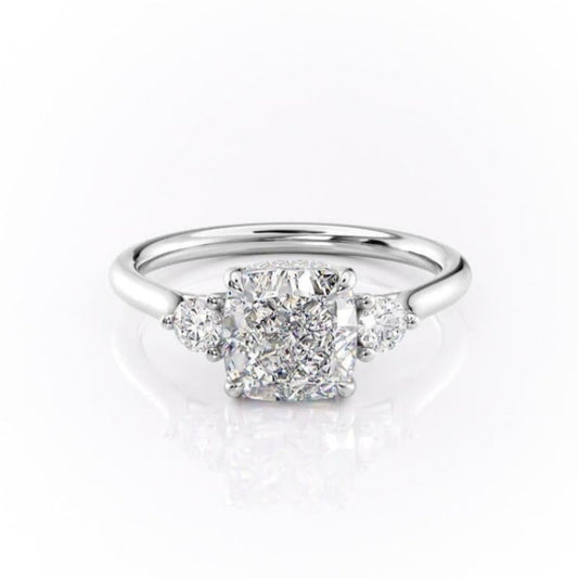 The Violet — Cushion Lab Diamond 3-Stone Engagement Ring