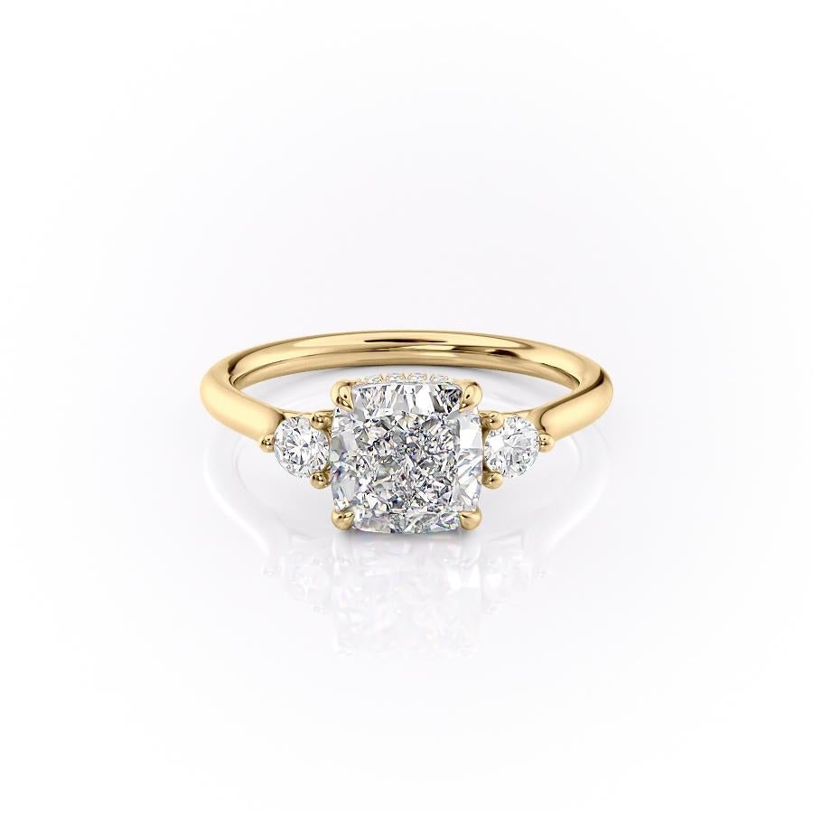 The Violet — Cushion Lab Diamond 3-Stone Engagement Ring