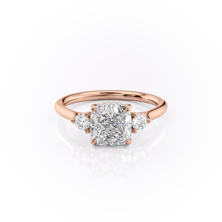 The Violet — Cushion Lab Diamond 3-Stone Engagement Ring