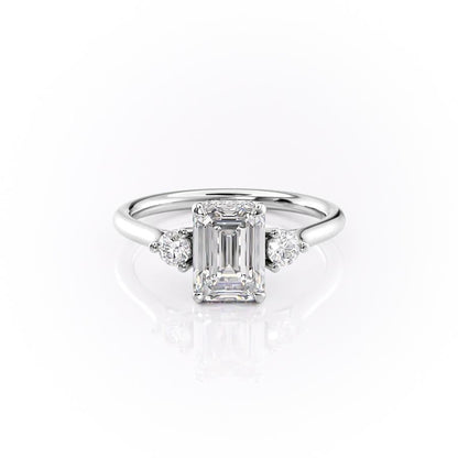 The Violet — Emerald Lab Diamond 3-Stone Engagement Ring