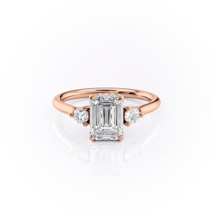 The Violet — Emerald Lab Diamond 3-Stone Engagement Ring
