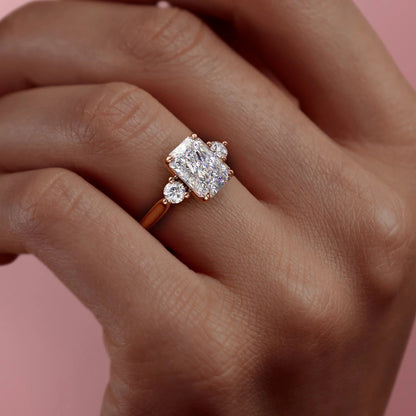 The Violet — Radiant Lab Diamond 3-Stone Engagement Ring