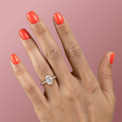 The Isla — Oval Lab Diamond Side-Stone Engagement Ring II