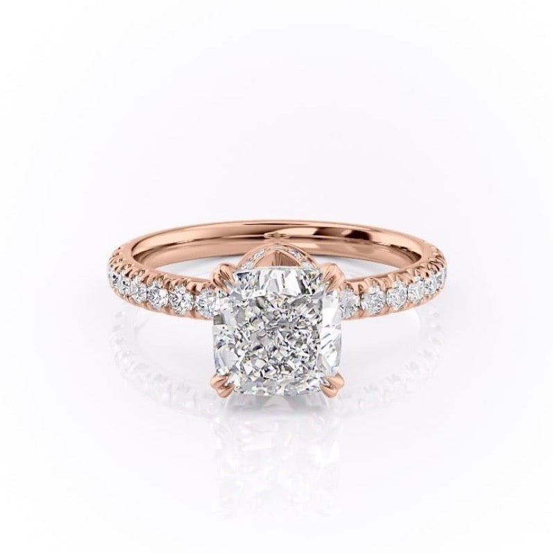 The Isla — Cushion Lab Diamond Side-Stone Engagement Ring II