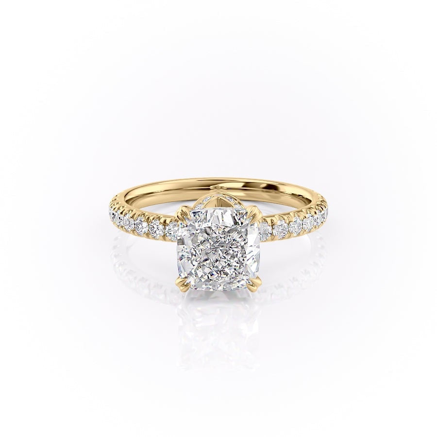 The Isla — Cushion Lab Diamond Side-Stone Engagement Ring II