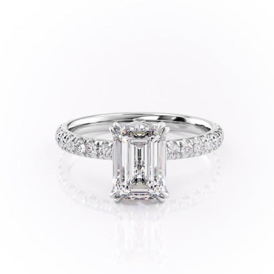 The Isla — Emerald Lab Diamond Side-Stone Engagement Ring II