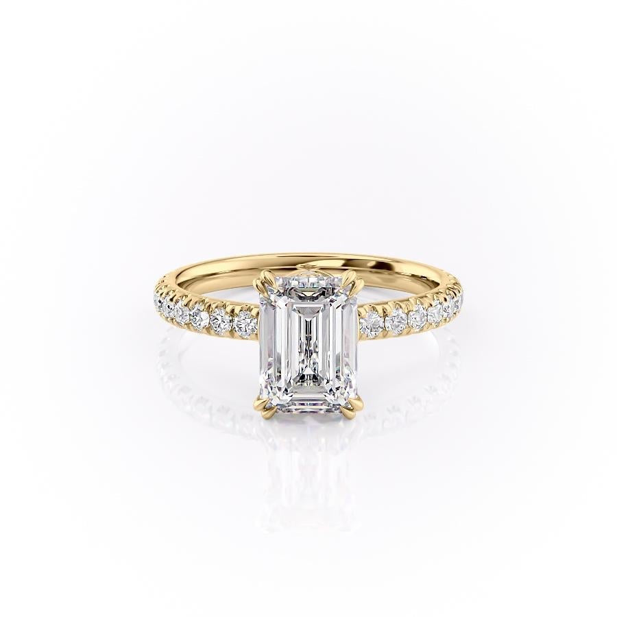 The Isla — Emerald Lab Diamond Side-Stone Engagement Ring II