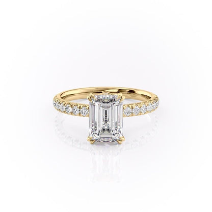 The Isla — Emerald Lab Diamond Side-Stone Engagement Ring II