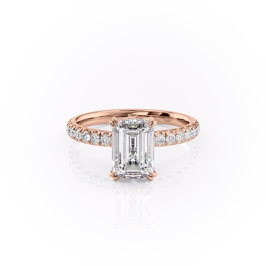 The Isla — Emerald Lab Diamond Side-Stone Engagement Ring II