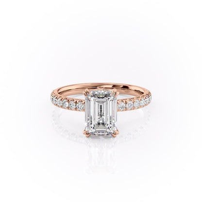 The Isla — Emerald Lab Diamond Side-Stone Engagement Ring II