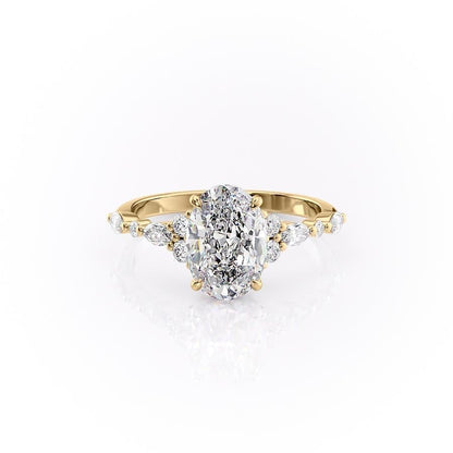 The Isla — Oval Lab Diamond Vintage Pavé Shoulder Engagement Ring