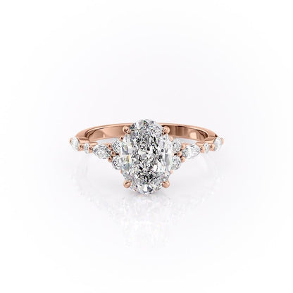 The Isla — Oval Lab Diamond Vintage Pavé Shoulder Engagement Ring