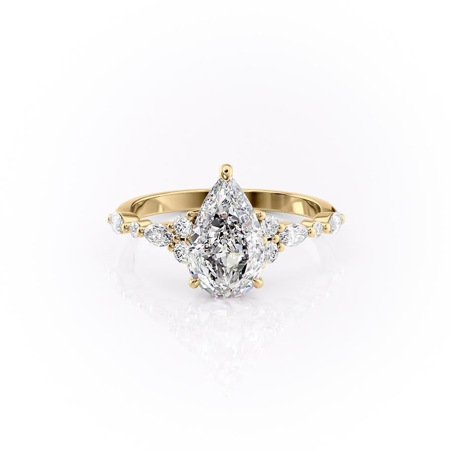 The Isla — Pear Lab Diamond Vintage Pavé Shoulder Engagement Ring