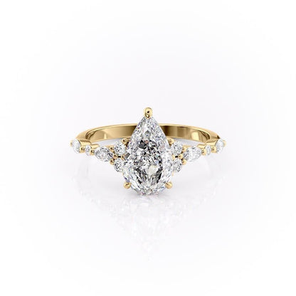 The Isla — Pear Lab Diamond Vintage Pavé Shoulder Engagement Ring