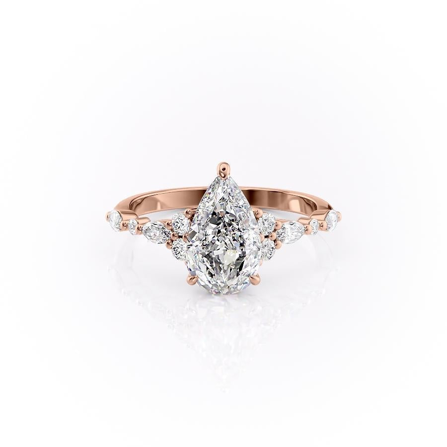 The Isla — Pear Lab Diamond Vintage Pavé Shoulder Engagement Ring