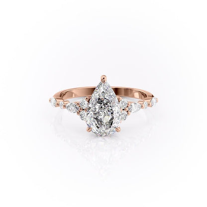 The Isla — Pear Lab Diamond Vintage Pavé Shoulder Engagement Ring