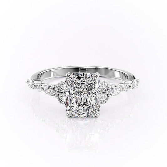 The Isla — Radiant Lab Diamond Vintage Pavé Shoulder Engagement Ring