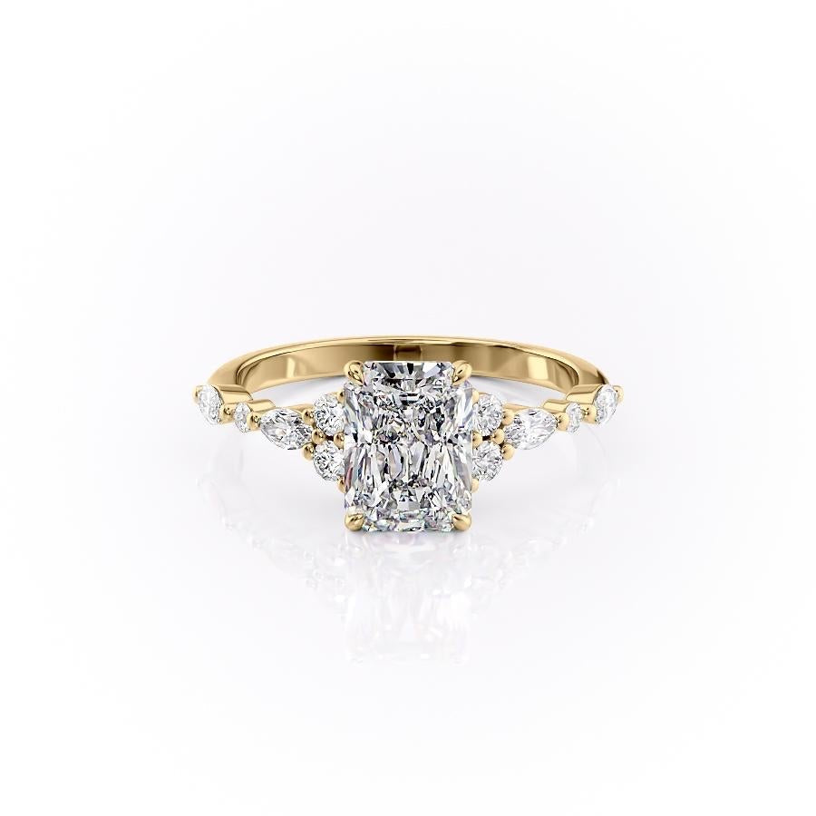 The Isla — Radiant Lab Diamond Vintage Pavé Shoulder Engagement Ring