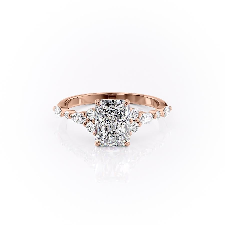 The Isla — Radiant Lab Diamond Vintage Pavé Shoulder Engagement Ring