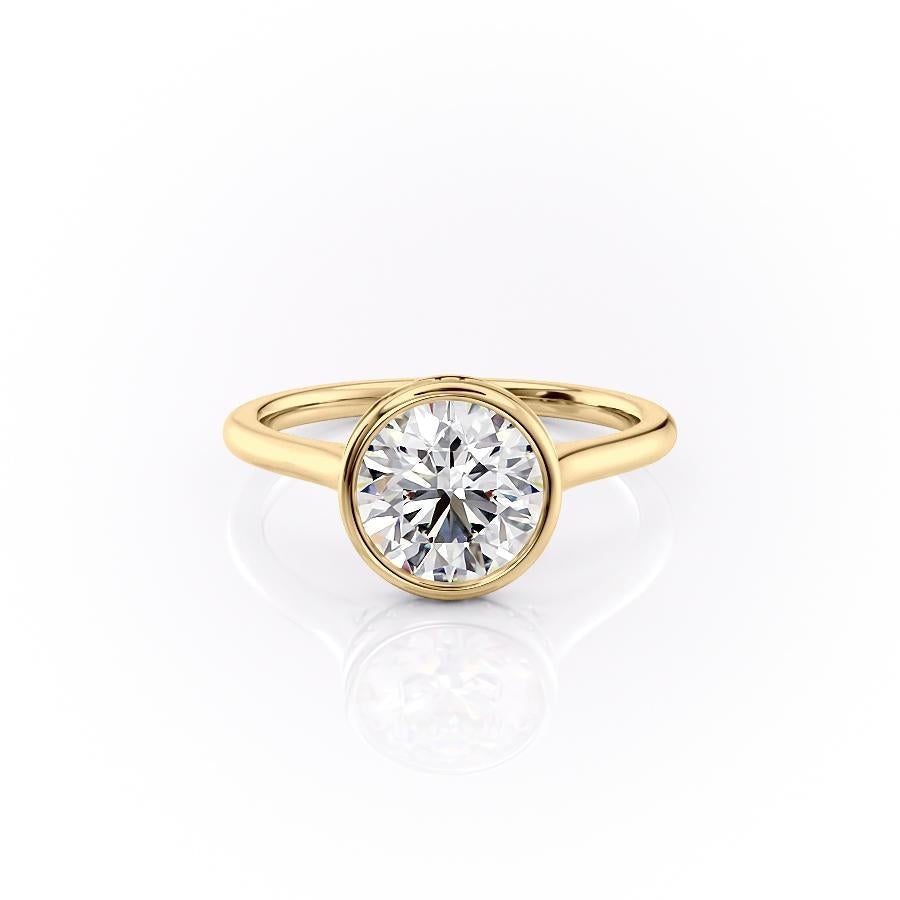 The Eva — Round Lab Diamond Bezel Secret Halo Engagement Ring