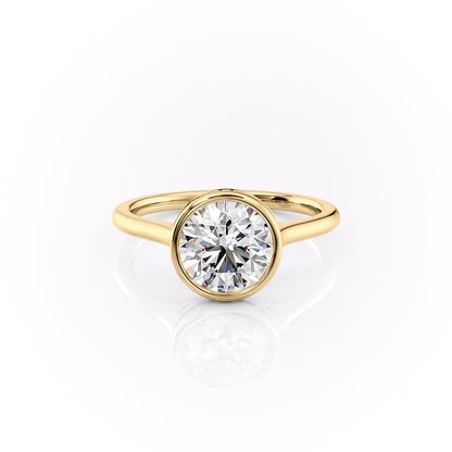 The Eva — Round Lab Diamond Bezel Secret Halo Engagement Ring