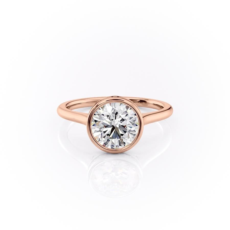 The Eva — Round Lab Diamond Bezel Secret Halo Engagement Ring
