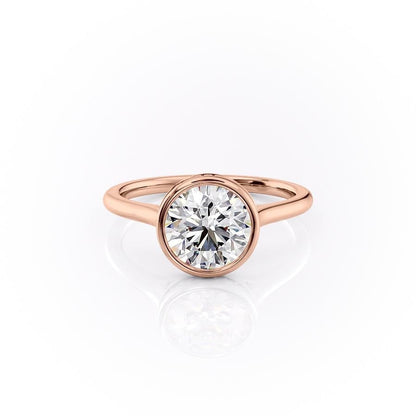 The Eva — Round Lab Diamond Bezel Secret Halo Engagement Ring