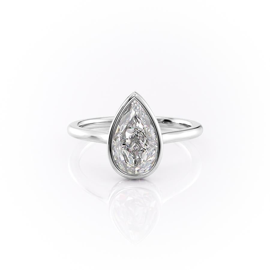 The Eva — Pear Lab Diamond Bezel Secret Halo Engagement Ring