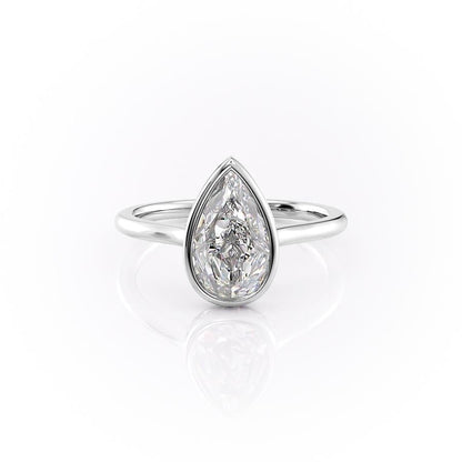 The Eva — Pear Lab Diamond Bezel Secret Halo Engagement Ring