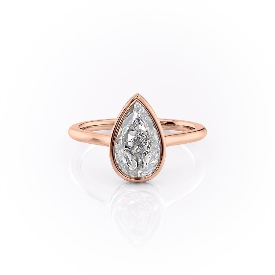 The Eva — Pear Lab Diamond Bezel Secret Halo Engagement Ring