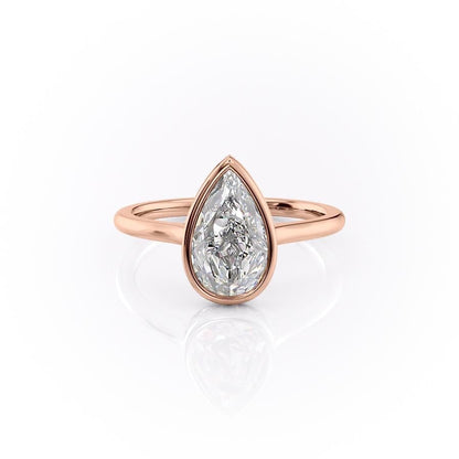 The Eva — Pear Lab Diamond Bezel Secret Halo Engagement Ring