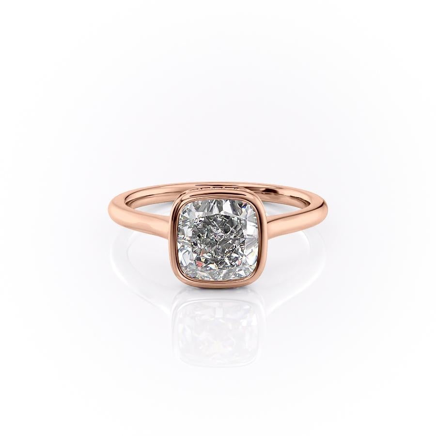 The Eva — Cushion Lab Diamond Bezel Secret Halo Engagement Ring