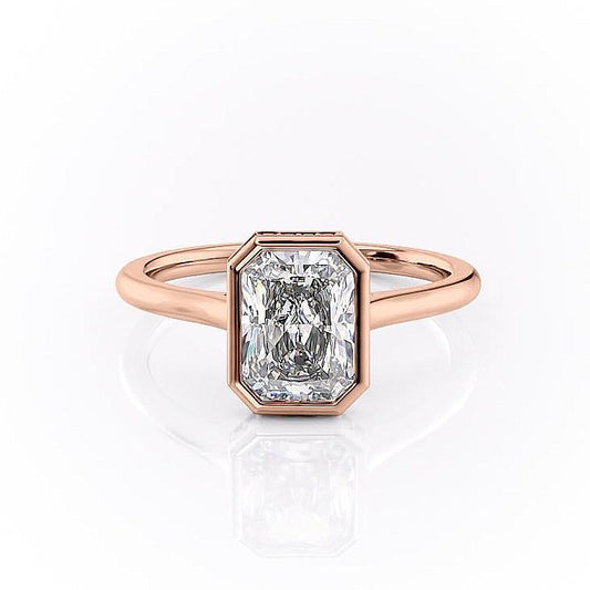 The Eva — Radiant Lab Diamond Bezel Secret Halo Engagement Ring