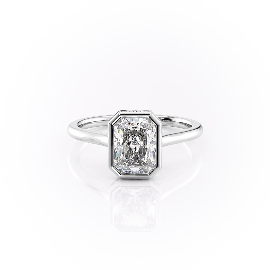 The Eva — Radiant Lab Diamond Bezel Secret Halo Engagement Ring