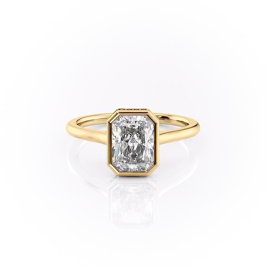 The Eva — Radiant Lab Diamond Bezel Secret Halo Engagement Ring